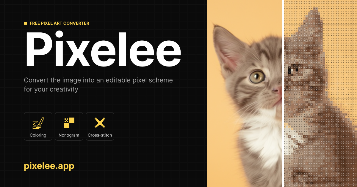 Pixelee — Pixel Art Editor for Schemes, Nonograms & Cross-Stitch